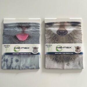 NWT Youth wel-max neck tubes cat + raccoon